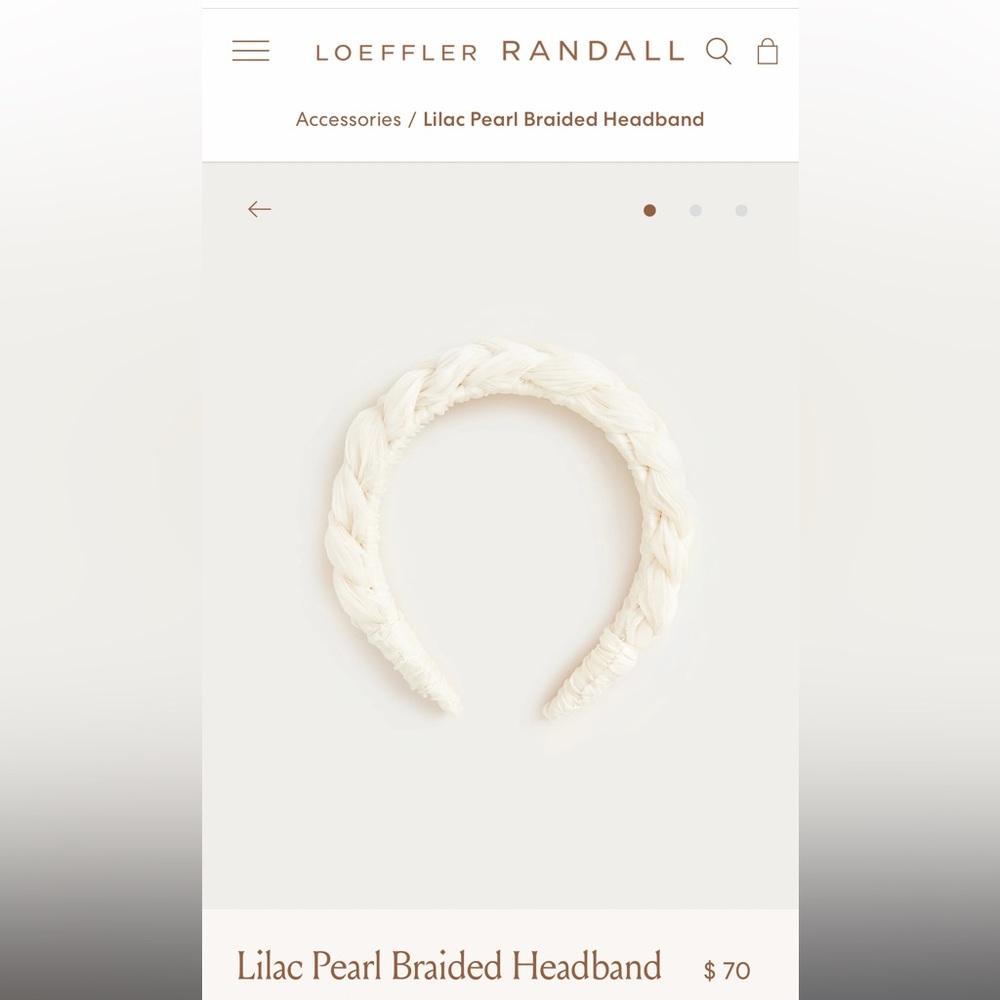 Loeffler Randall Lilac Pearl Braided Headband